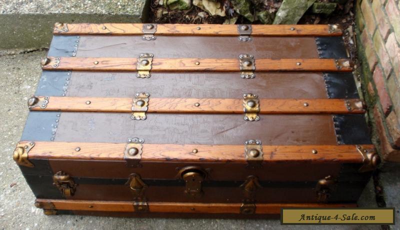 Antique ~ Vintage Steamer Trunk Blanket Box Coffee Table Chest FREE SHIPPING ! for Sale in ...