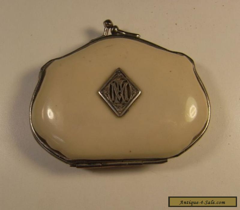 Antique French coin purse with silver monogram for Sale in Australia