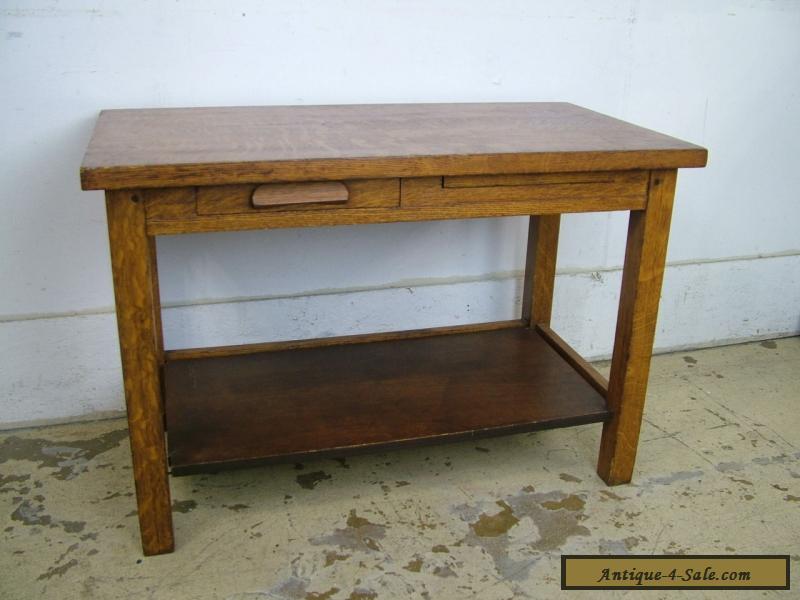Antique Child Sized Small Quartersawn Oak Desk Repurpose As End