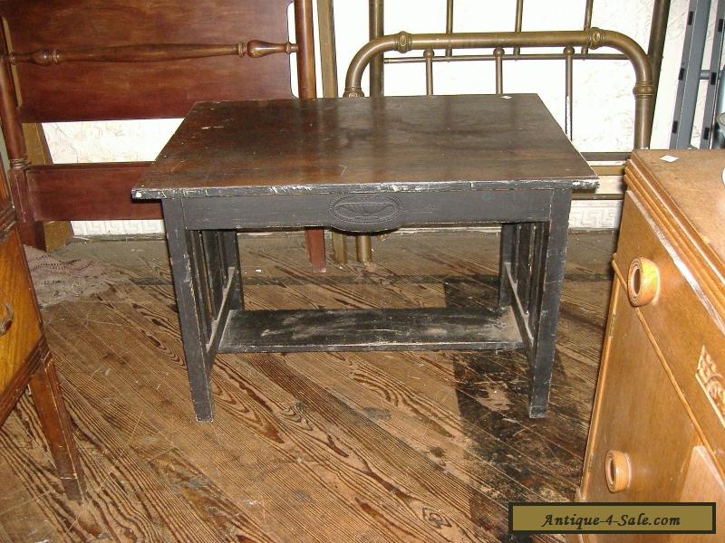 Mission Oak Library Table Computer Desk Arts Crafts Vintage