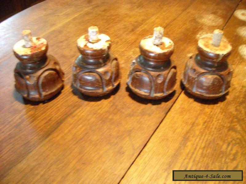 Awesome Set Of 4 Vintage Carved Wood Chair Furniture Feet For Sale