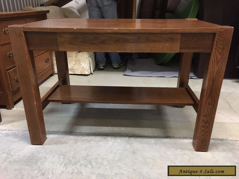 Vintage Oak Library Table with Drawer for Sale in United 