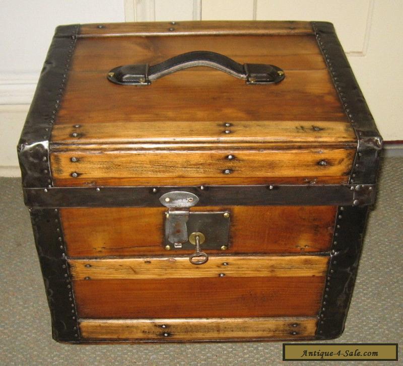 ANTIQUE STEAMER TRUNK VINTAGE VICTORIAN WOODEN HAT BOX OR LINGERIE HAND CHEST for Sale in United ...