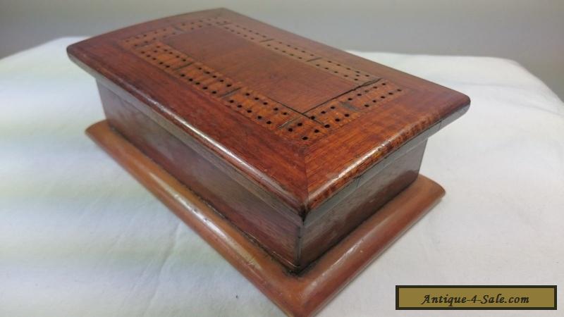 vintage cribbage board wooden game trinket jewellery box