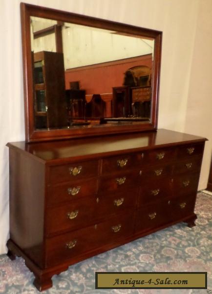 Craftique Mahogany Dresser With Mirror Triple 10 Drawer Chest