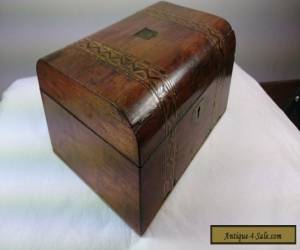 Item ANTIQUE TUNBRIDGE WARE MARQUETRY INLAID WOOD JEWELLERY or TRINKET BOX WOODEN for Sale