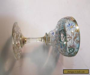 Item ANTIQUE BOHEMIAN GLASS CORDIAL - DIMINUTIVE ENAMLED SHADED GLASS for Sale