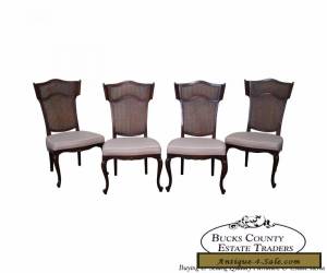 Item Vintage Set of 4 French Louis XV Style Winged Cane Back Dining Chairs for Sale
