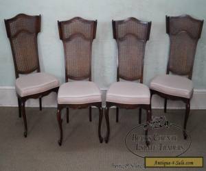 Item Vintage Set of 4 French Louis XV Style Winged Cane Back Dining Chairs for Sale