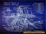 Sailing Ship Mast & Rigging Blueprint Plan Drawing 20"x24" (012) for Sale