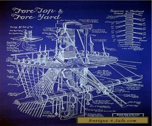 Item Sailing Ship Mast & Rigging Blueprint Plan Drawing 20"x24" (012) for Sale