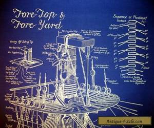 Item Sailing Ship Mast & Rigging Blueprint Plan Drawing 20"x24" (012) for Sale