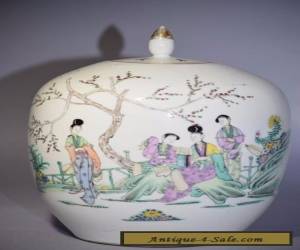 Item Republic Chinese Famille Rose Figural Covered Jar for Sale