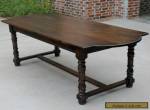 Antique French Dark Oak Farm Farmhouse Dining Table Desk Library Table LARGE for Sale