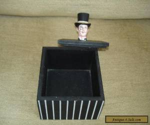 Item Victorian Gentleman With Top Hat And Monocle Wooden Storage Box Victoriana for Sale