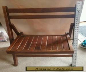 Item Vintage Folding Wooden Chair with wood slats curved back for Sale