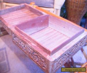 Item Hand carved wooden box with brass inlay for Sale
