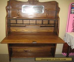 Item Antique Ladies Oak Drop Front Desk Larkin Style EC for Sale