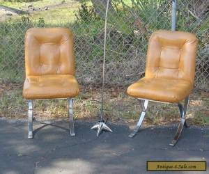 Item Pair of Mid Century Modern Barcelona Style Side Accent Chairs Baughman Style for Sale