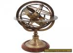 Vintage Desk Antique Brass Armillary Sphere Engraved World Globe Table Armillary for Sale