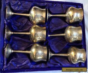 Item Set of Six (6) Vintage Small Wine Goblets Silver Plated for Sale