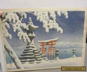 Item KAWASE HASUI JAPANESE WOODBLOCK SNOW AT ITSUKUSHIMA RARE for Sale