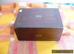 vintage rosewood box inlayed with brass stringing for Sale