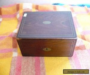 Item vintage rosewood box inlayed with brass stringing for Sale