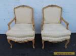 Pair of Large Vintage French Carved Living Room Side by Side Chairs 7575 for Sale