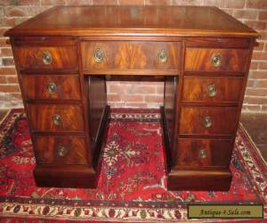 Item 19TH CENTURY GEORGIAN STYLE MAHOGANY PARTNERS DESK WITH LEATHER TOP for Sale