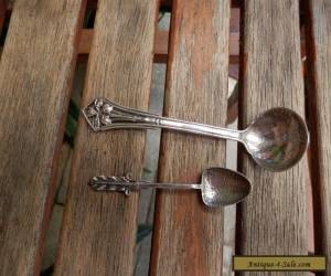 Item TWO ANTIQUE ORNATE LOVELY SILVER SPOONS HAND MADE ENGLISH SCANDINAVIA OR EUROPE for Sale