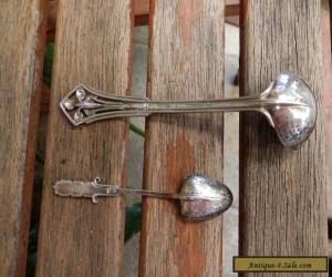 Item TWO ANTIQUE ORNATE LOVELY SILVER SPOONS HAND MADE ENGLISH SCANDINAVIA OR EUROPE for Sale