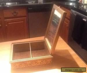 Item Vintage Wooden framed Picture Dresser Box with Mirror&Dividers inside for Sale