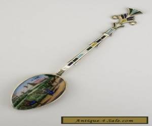 Item A Silver and Enamel Egyptian Cairo  Egypt Souvenir Spoon 1930's for Sale