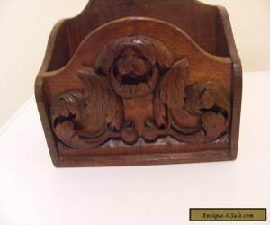 Item Victorian oak stationary box with raised foliage carving  for Sale