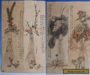 Item 4PCS Large Rare Beautiful Chinese Hand Paintings Marked CaoMingRan WJ126 for Sale