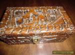 ANTIQUE STORAGE BOX LARGE WITH CARVED WOOD for Sale