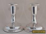 Pair of WHITEHILL Silver Plate Squat Candle Stick Holders for Sale