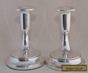 Item Pair of WHITEHILL Silver Plate Squat Candle Stick Holders for Sale