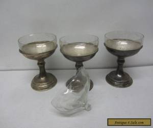 Item Antique Sterling Silver and Glass Goblets for Sale