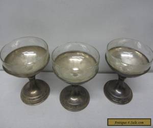 Item Antique Sterling Silver and Glass Goblets for Sale