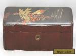 Stunning Antique Japanese Lacquered Wooden Treasure Box w/Hand Painted Motif for Sale