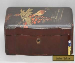 Item Stunning Antique Japanese Lacquered Wooden Treasure Box w/Hand Painted Motif for Sale