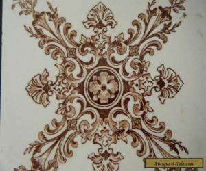 Item Antique Fabrica Do Desterro Lisboa ceramic tile. Sepia brown pattern for Sale