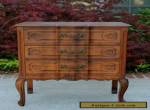 Antique French Tiger Oak Louis XV Style 3-Drawer Chest End Table Nightstand for Sale