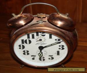Item Jerger alarm clock German Made Modern Style In Gold WIND UP for Sale