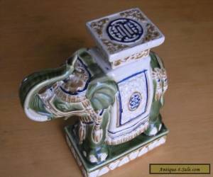 Item Large Vintage / Antique Porcelain Ceramic Chinese Elephant In Shape Of Pedestal for Sale