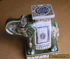 Item Large Vintage / Antique Porcelain Ceramic Chinese Elephant In Shape Of Pedestal for Sale