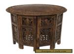 Vintage Coffee Craft Table Hand Carved Solid Wood Antique Brown for Sale