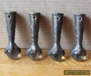 Item Set Of 4 Antique Vintage Glass Ball & Claw Furniture Table Leg Ends/Feet for Sale